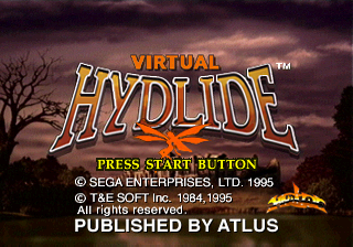 Virtual Hydlide Title Screen